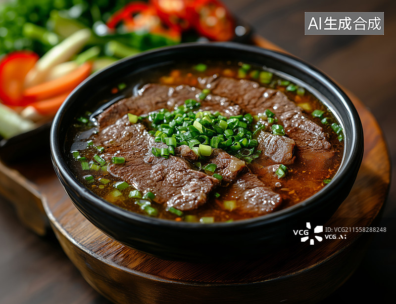 【AI数字艺术】牛肉汤特写食物图图片素材