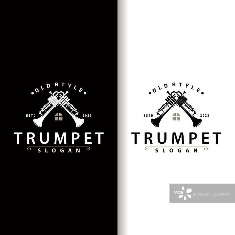 简单的品牌轮廓设计黄铜乐器图片素材