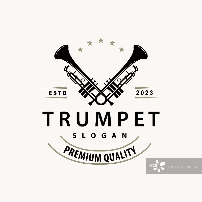 简单的品牌轮廓设计黄铜乐器图片素材