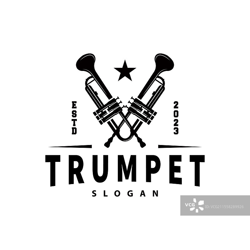 简单的品牌轮廓设计黄铜乐器图片素材