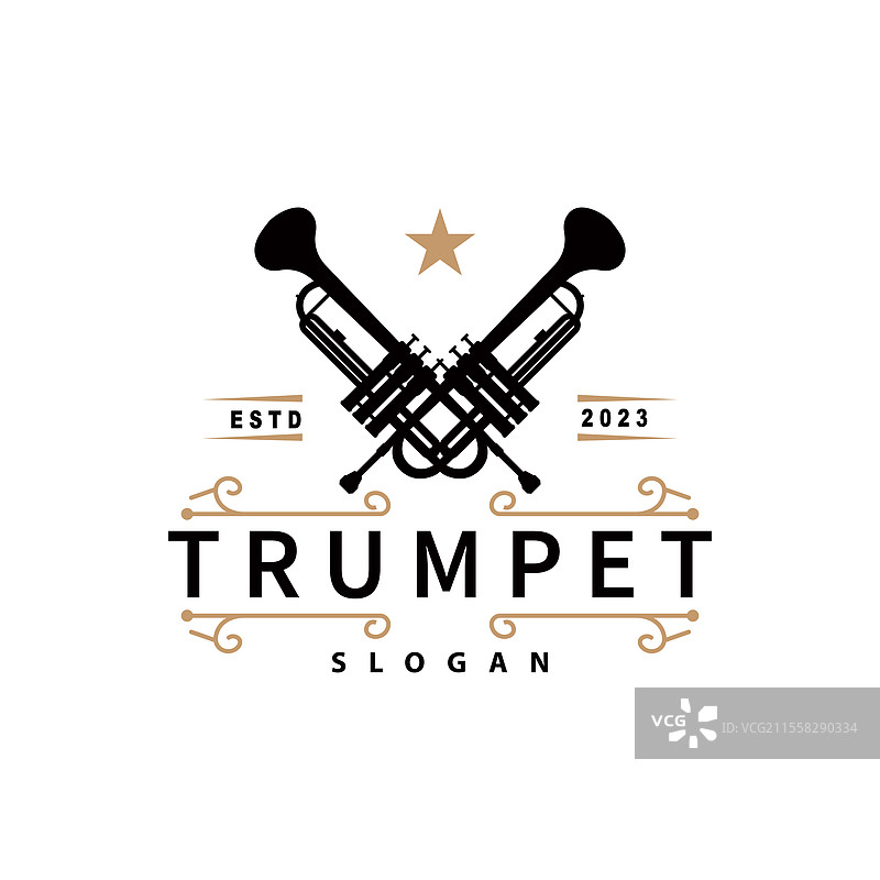 简单的品牌轮廓设计黄铜乐器图片素材