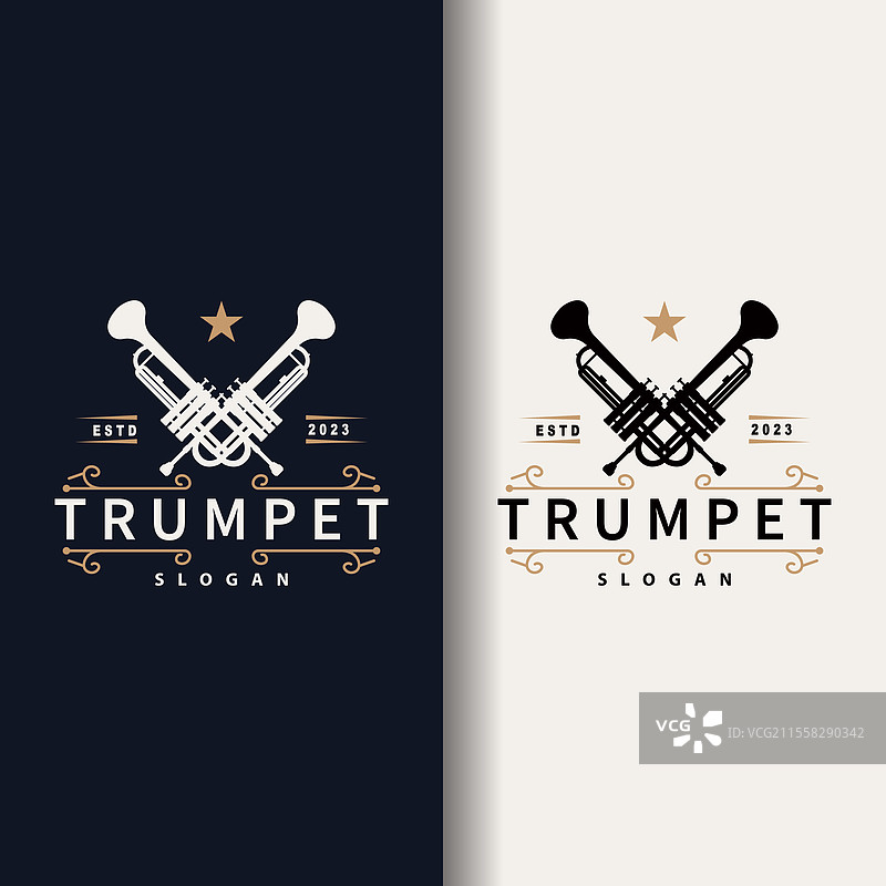 简单的品牌轮廓设计黄铜乐器图片素材