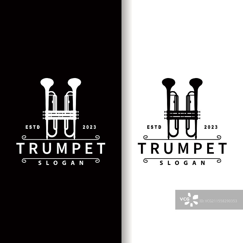 简单的品牌轮廓设计黄铜乐器图片素材