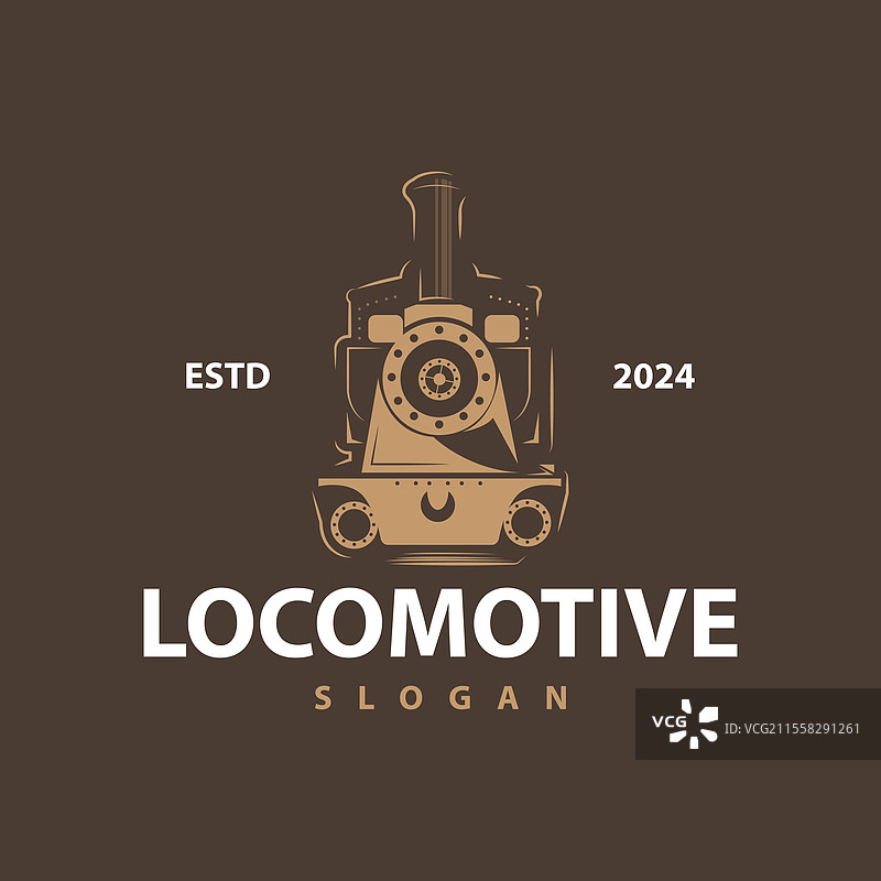 蒸汽火车标志 老式火车剪影 复古风格图片素材