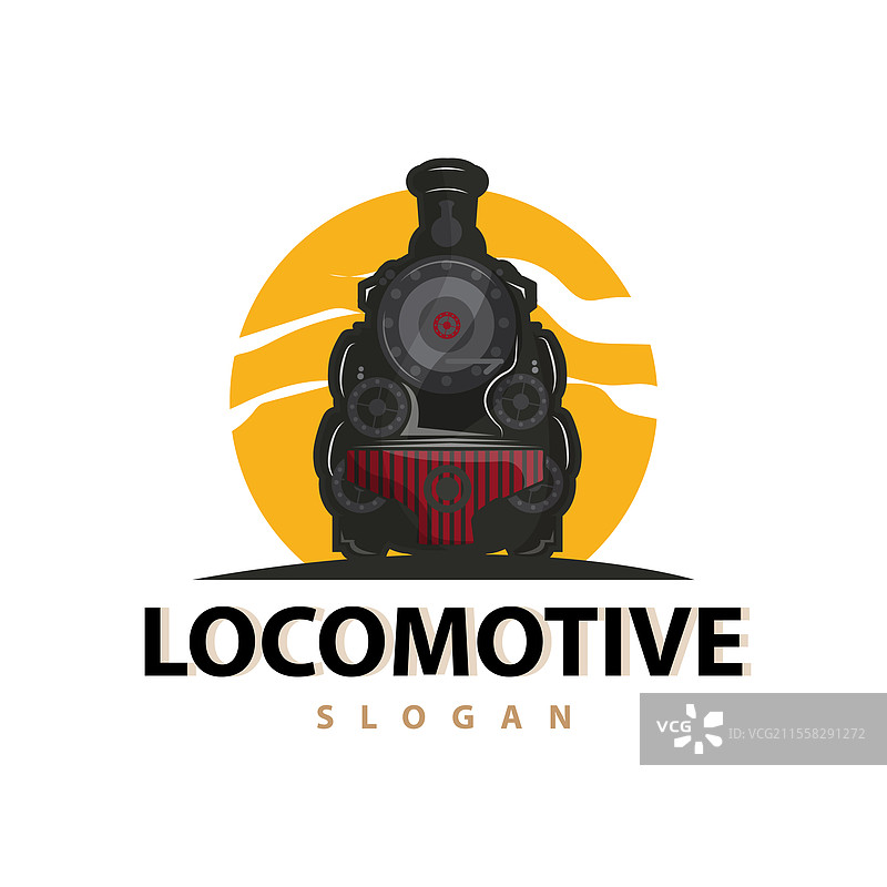 蒸汽火车标志 老式火车轮廓 复古图片素材