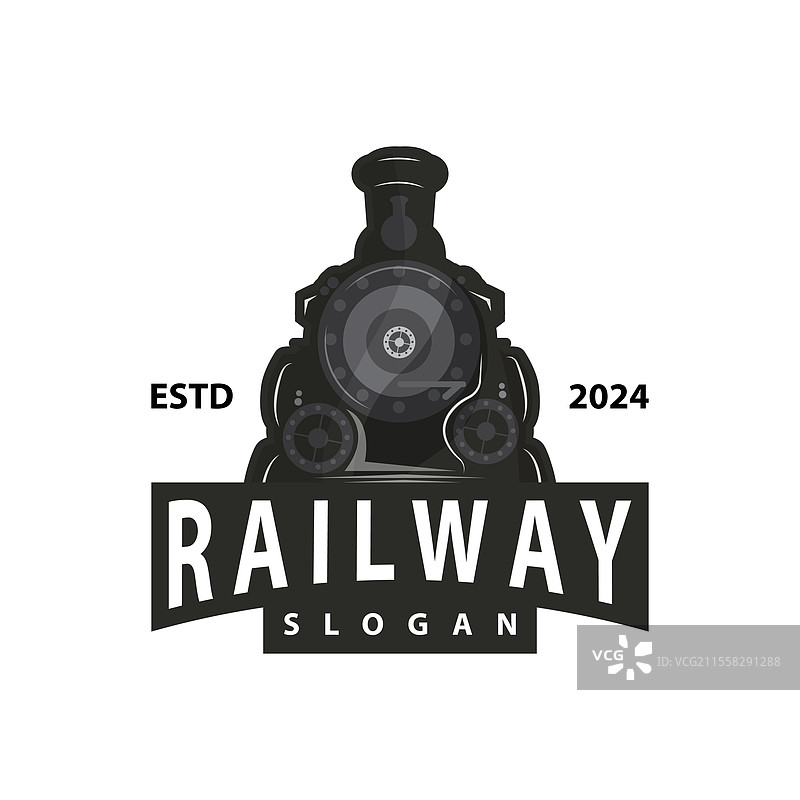 蒸汽火车标志 老式火车剪影 复古图片素材
