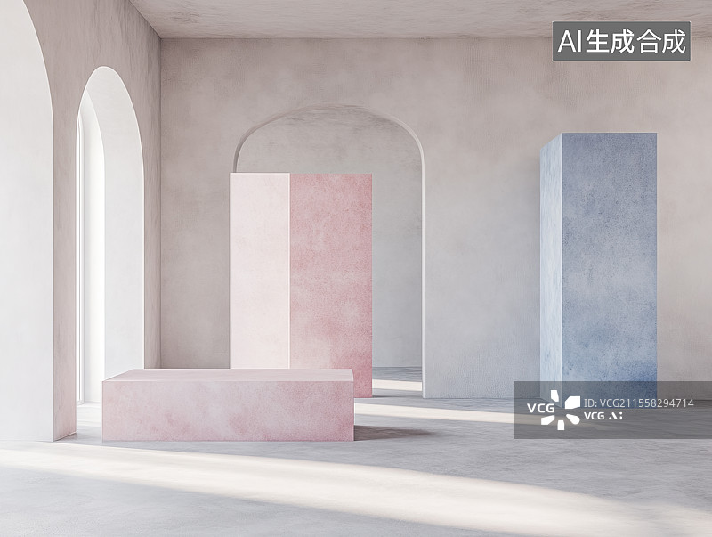 【AI数字艺术】三维彩色空间背景图片素材