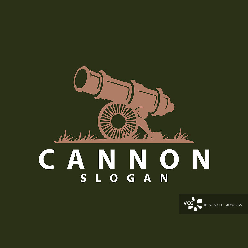 优雅简约的复古炮筒标志设计图片素材