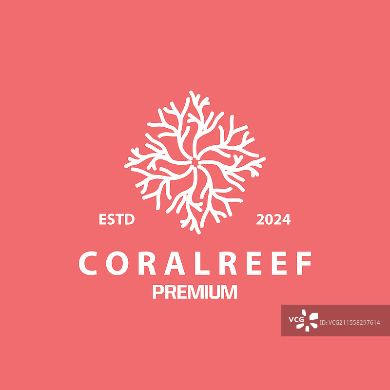 珊瑚礁标志轮廓海洋鱼类栖息地图片素材