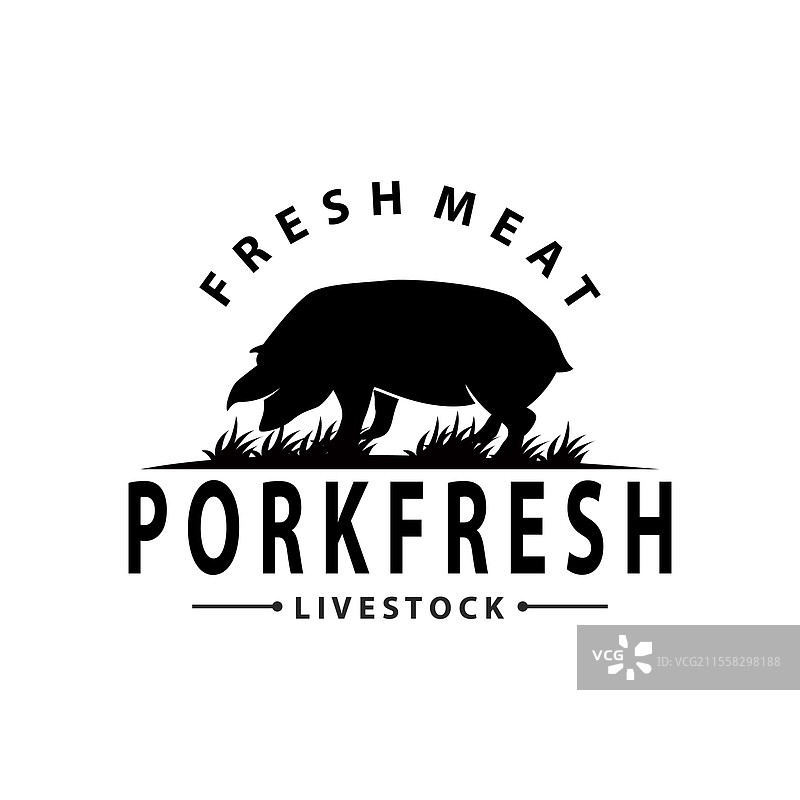 猪标志 烤猪肉 猪 简约 乡村 风格 印章图片素材