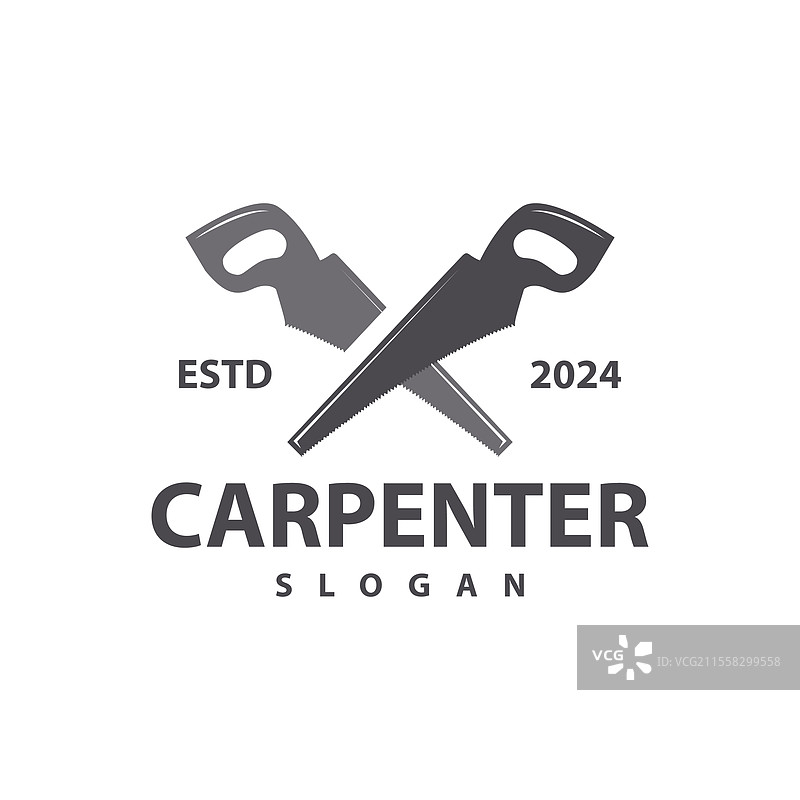 木锯标志设计 木匠工具剪影图片素材