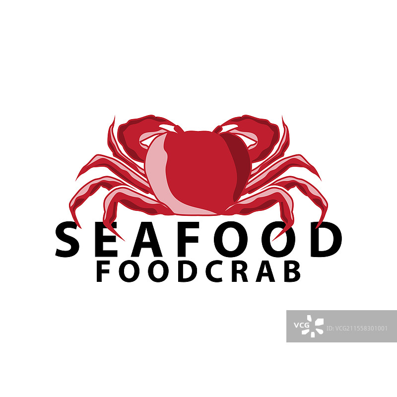 简单的螃蟹标志设计，复古海鲜风格图片素材