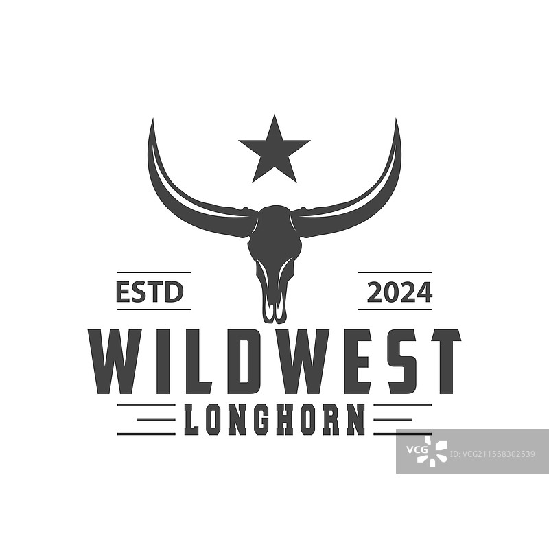 长角动物标志设计 农场 复古 怀旧图片素材