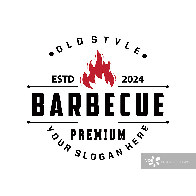 带有复古烧烤标志的餐厅设计图片素材