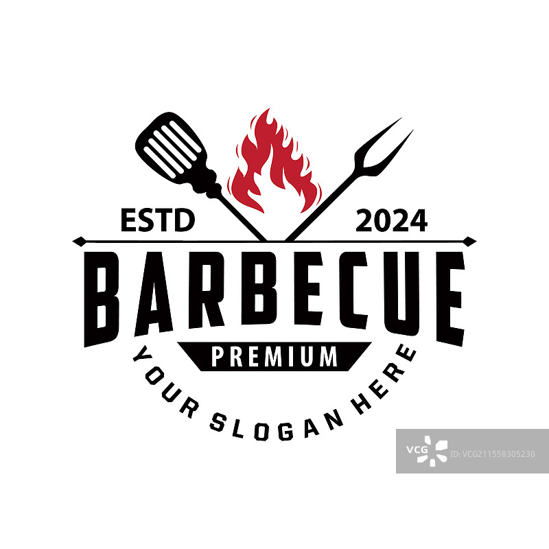 带有复古烧烤标志的餐厅设计图片素材