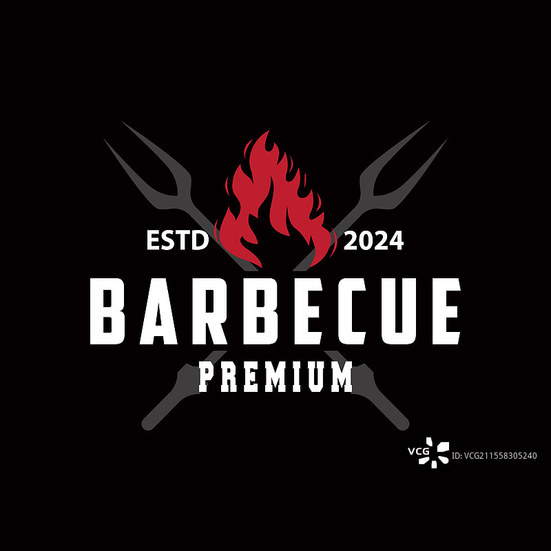 带有复古烧烤标志的餐厅设计图片素材