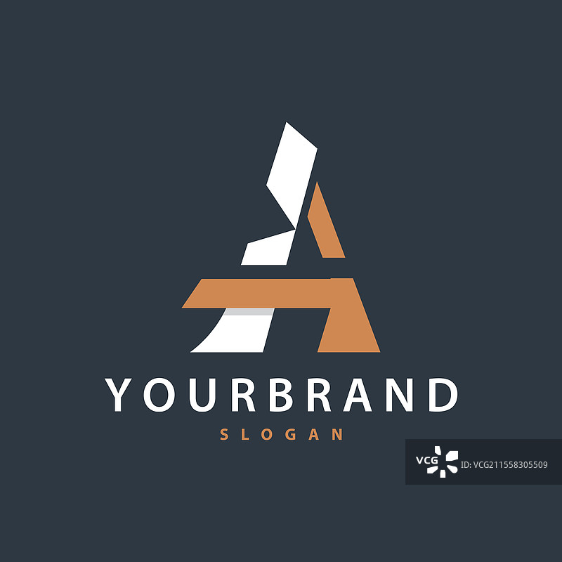 现代奢华的简约字母“A”标志图片素材