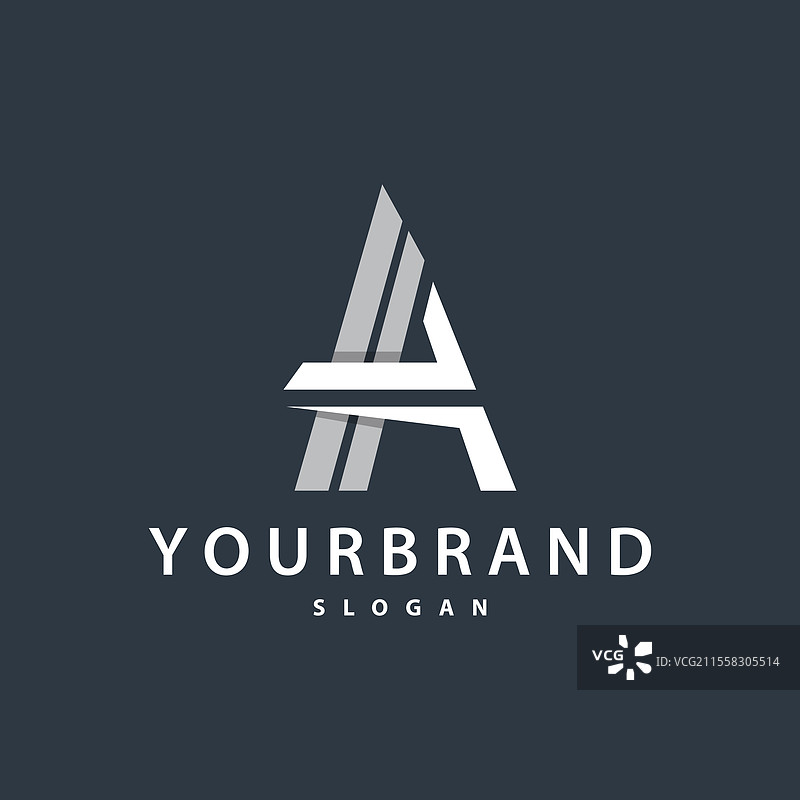 现代奢华的简约字母“A”标志图片素材