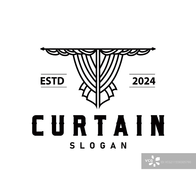 简单家居装饰窗帘标志模板图片素材