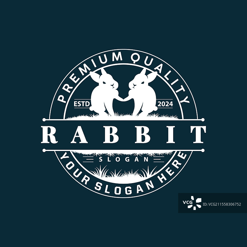 可爱的兔子标志设计，简单的动物形象图片素材