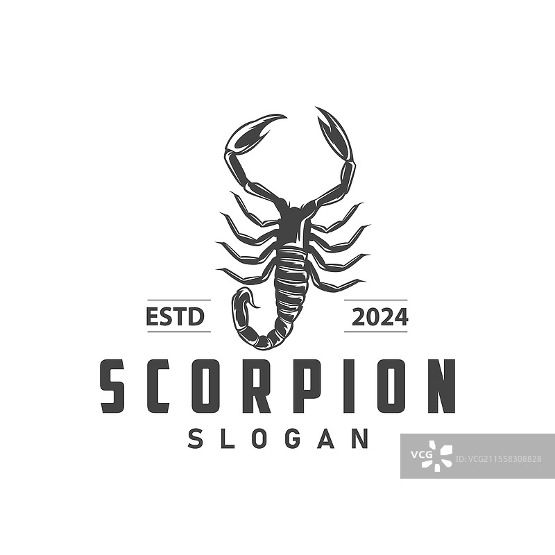蝎子标志身份设计 复古风格图片素材
