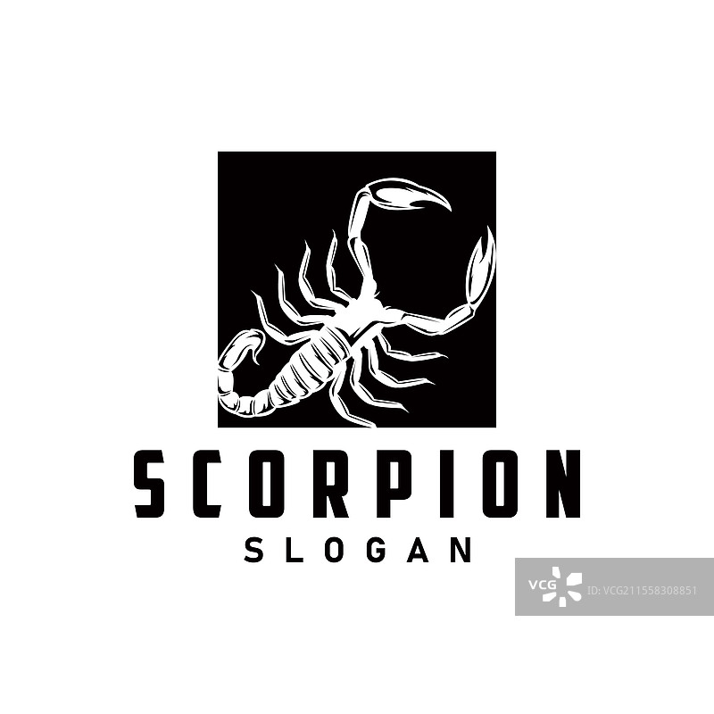 蝎子标志身份设计 复古风格图片素材