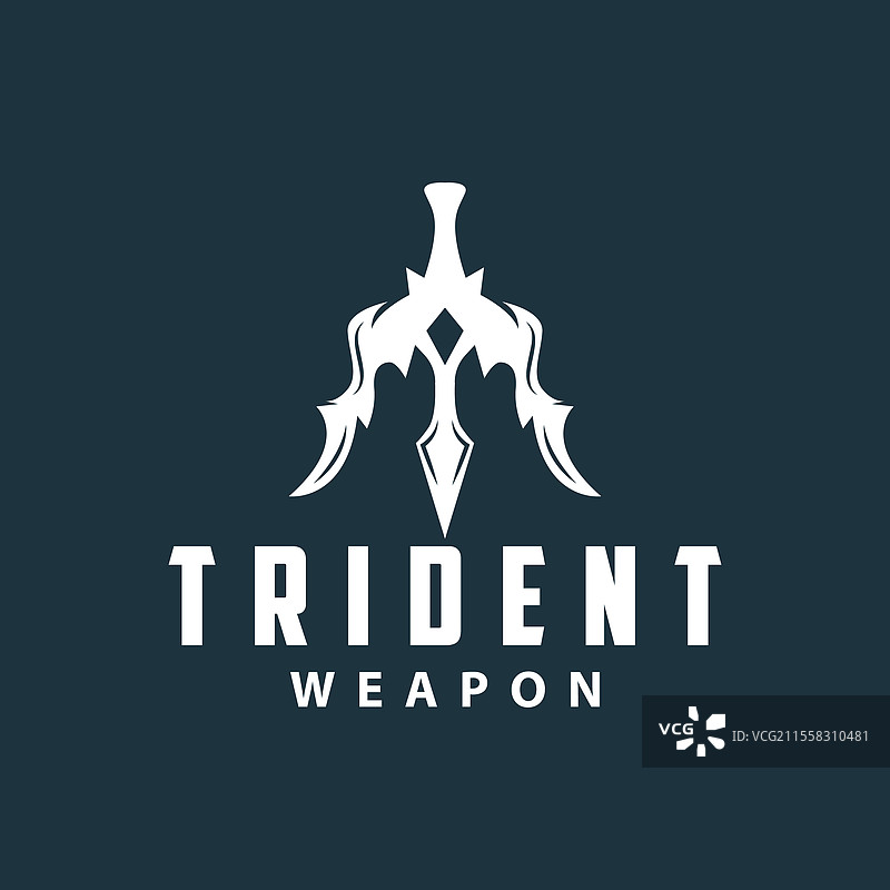 海王星波塞冬三叉戟标志简约设计图片素材