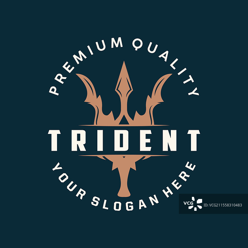 海王星波塞冬三叉戟标志简约设计图片素材