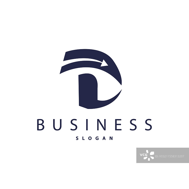 现代奢华的简约初音D字母标志图片素材