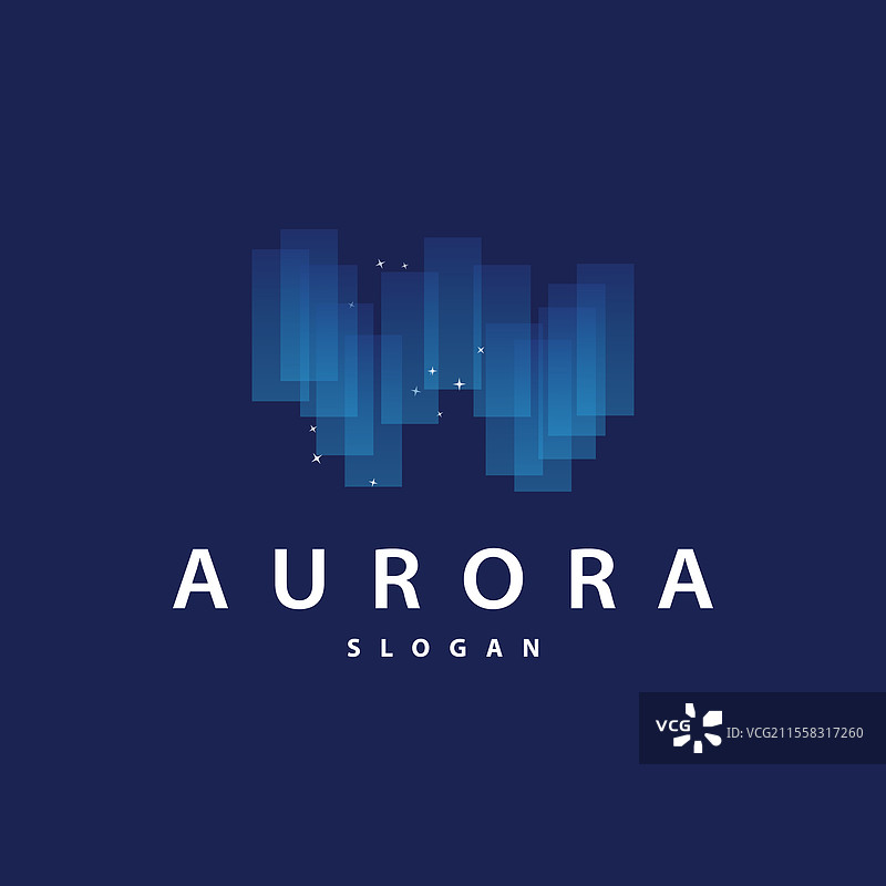 极光光波天空视图简单抽象标志图片素材