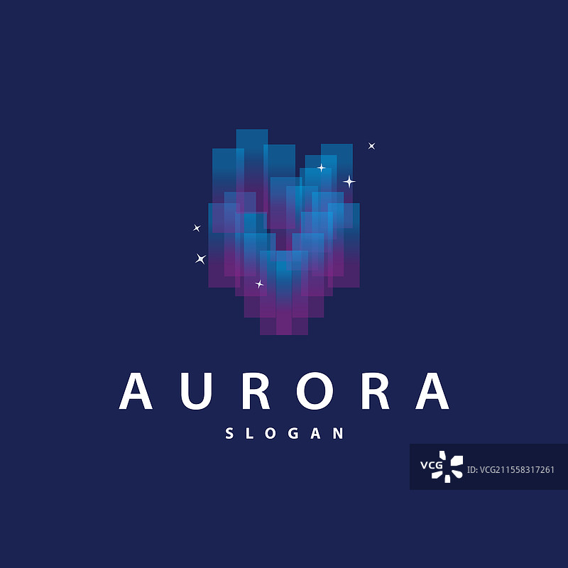 极光光波天空视图简单抽象标志图片素材