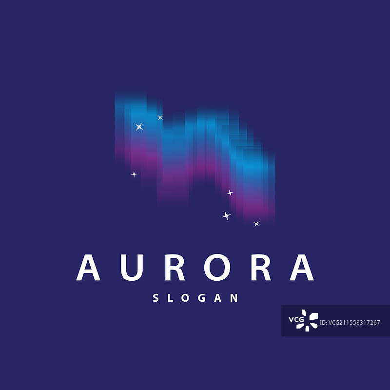 极光光波天空视图简单抽象标志图片素材