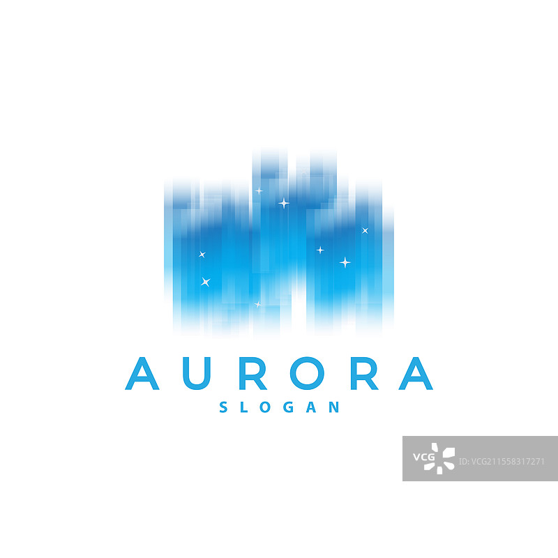 极光光波天空视图简单抽象标志图片素材
