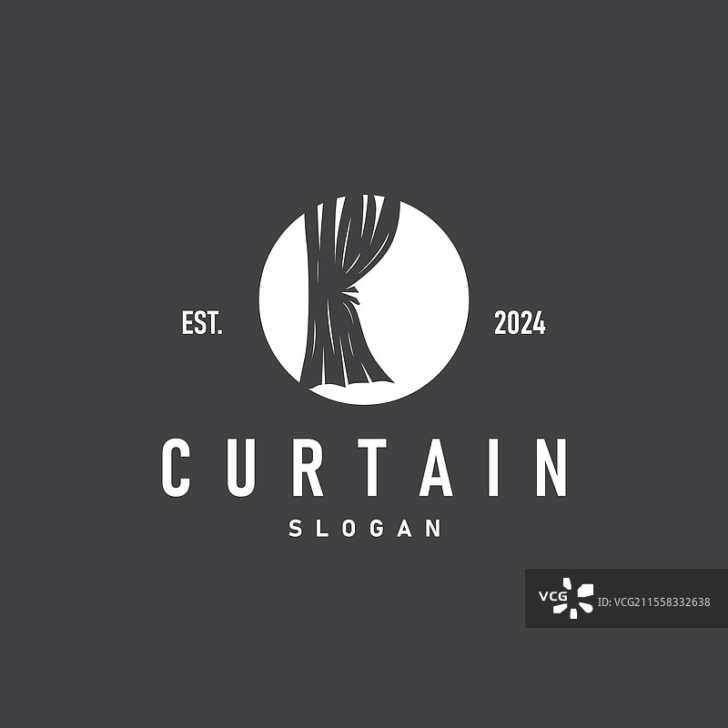 简单家居装饰窗帘标志模板图片素材