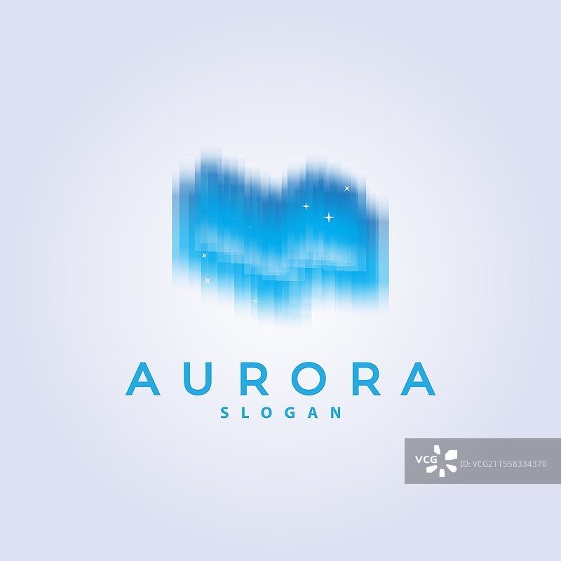 极光光波天空视图简单抽象标志图片素材