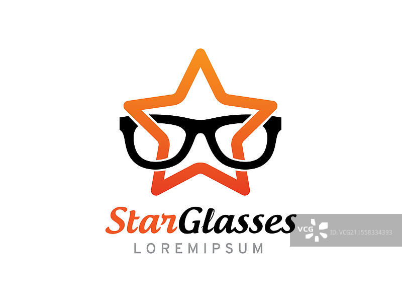 眼镜与星星标志符号或图标模板图片素材