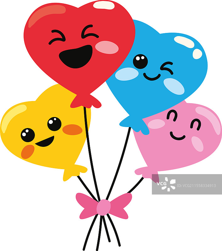 五彩缤纷的气球束图标图片素材