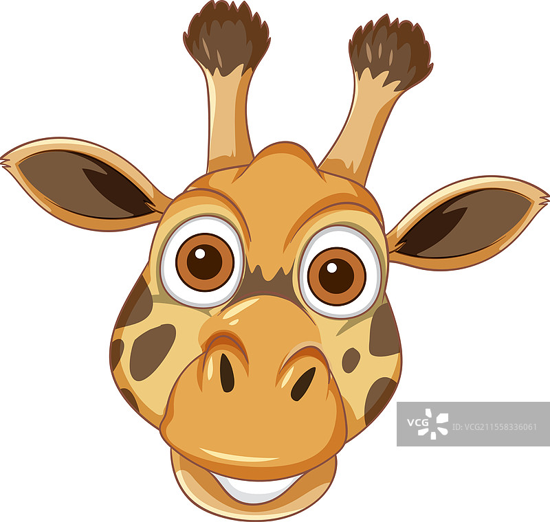 微笑的长颈鹿面孔，带着顽皮的表情图片素材