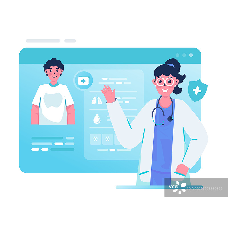 医生检查病人的医疗报告图片素材