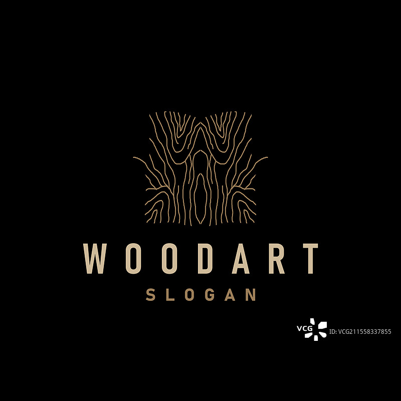 木匠木材标志设计剪影复古风格图片素材