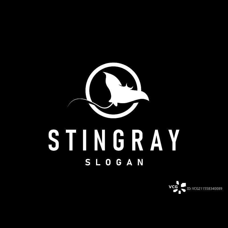 简单的海洋动物设计：鳐鱼标志图片素材