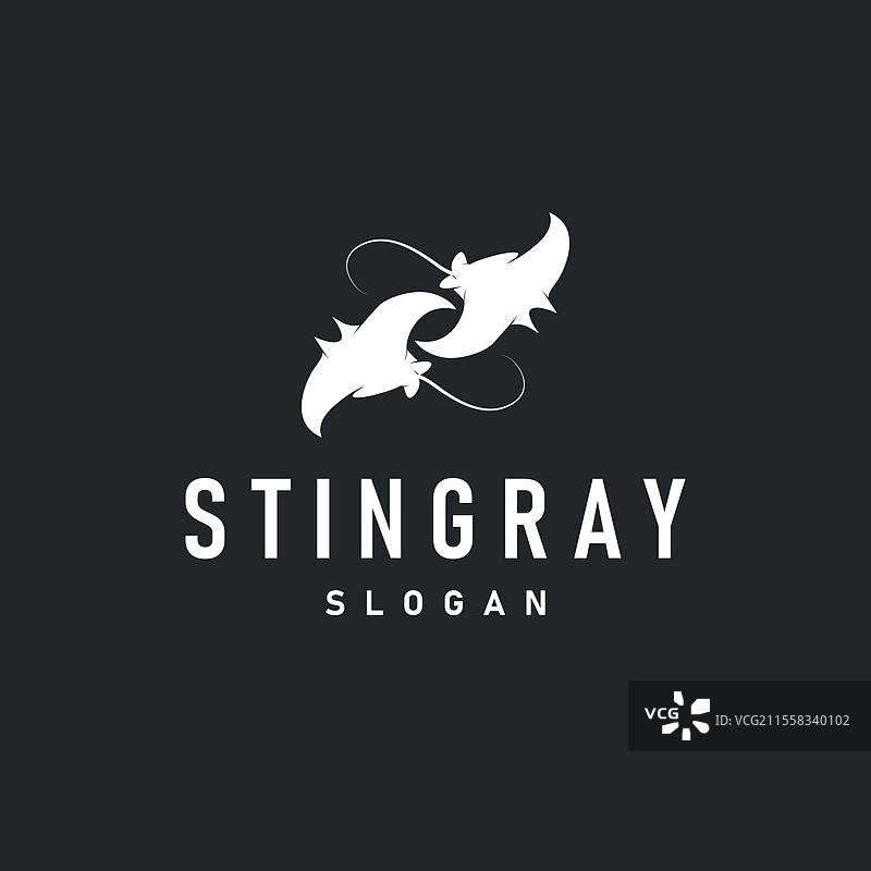 简单的海洋动物设计：鳐鱼标志图片素材