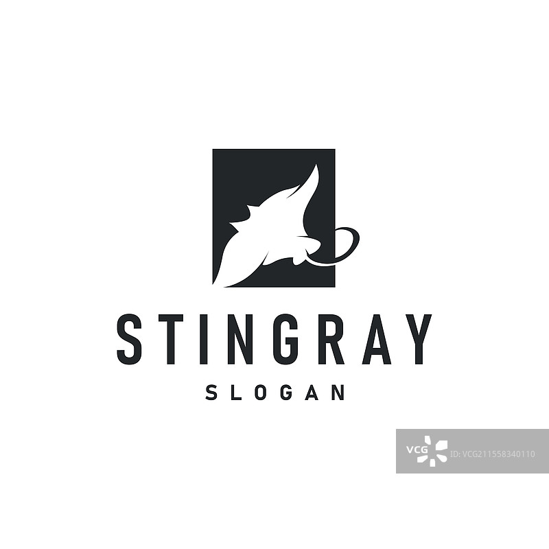 简单的海洋动物设计：鳐鱼标志图片素材