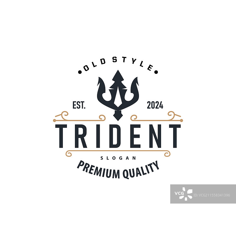 海王星波塞冬三叉戟标志简约设计图片素材