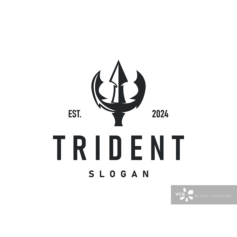 海王星波塞冬三叉戟标志简约设计图片素材