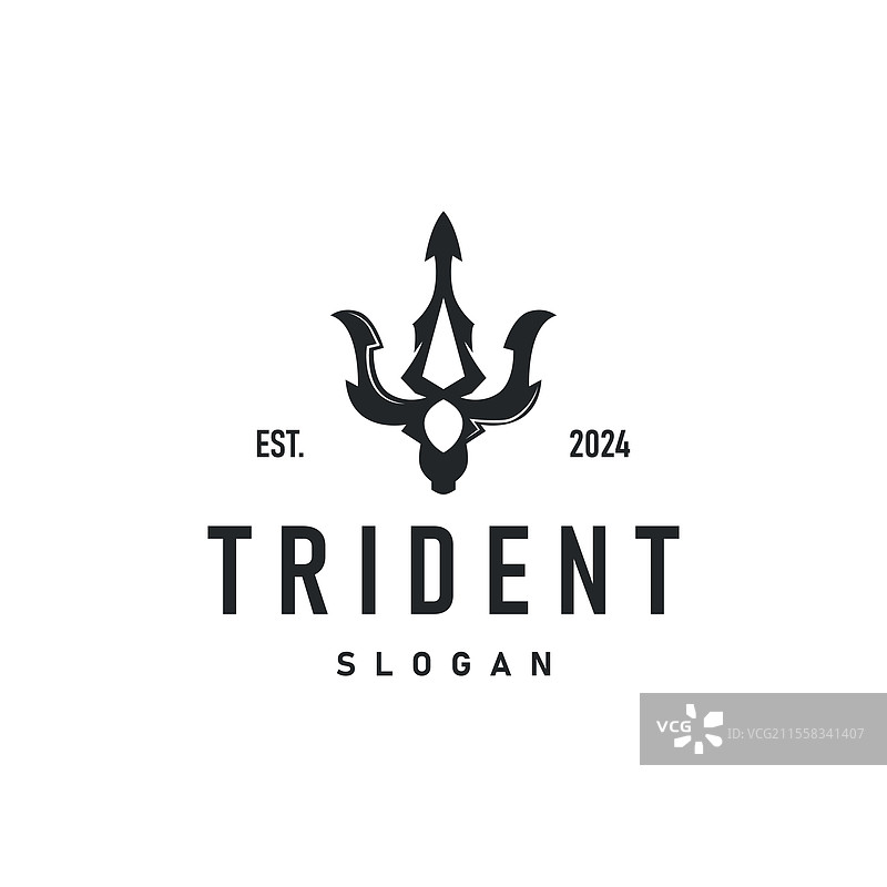 海王星波塞冬三叉戟标志简约设计图片素材