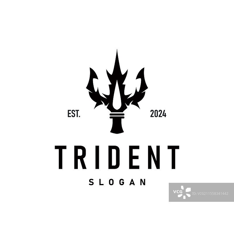 海王星波塞冬三叉戟标志简约设计图片素材