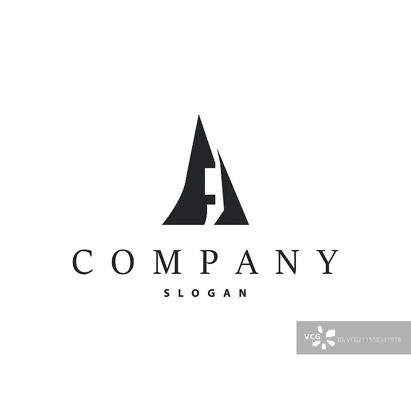 现代奢华的简约字母“A”标志图片素材