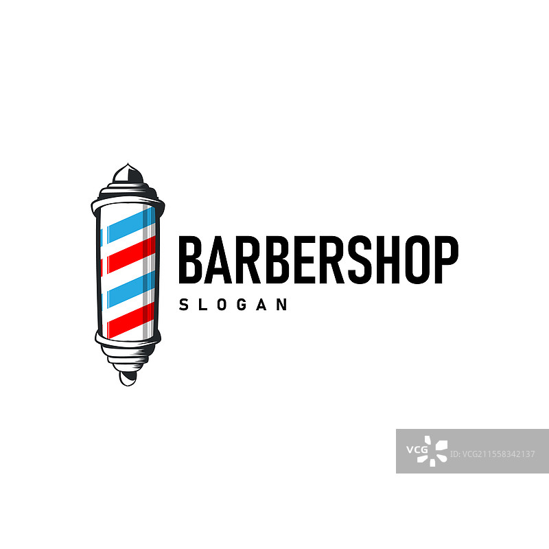 理发店标志，理发剪刀，复古老式设计图片素材