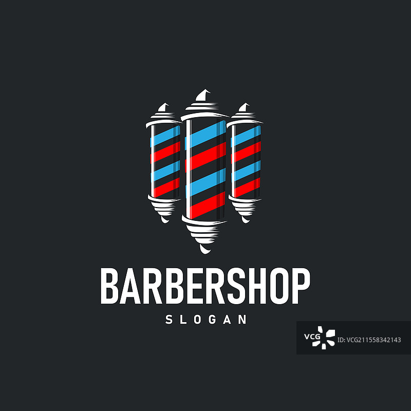 理发店标志，理发剪刀，复古老式设计图片素材